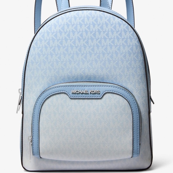 Michael Kors Jaycee Medium Ombré Signature Logo Backpack Light Sky Blue - Picture 1 of 11